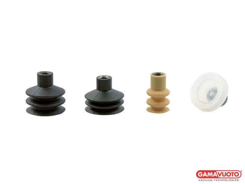 Special bellow suction caps with female vulcanized thread