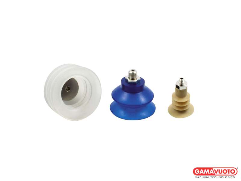 Special bellow suction caps with male support