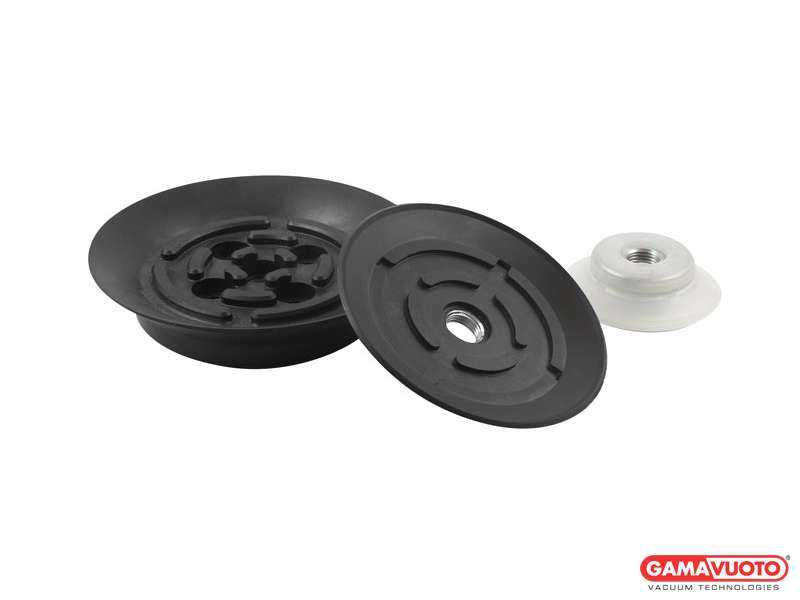 Disc suction cup VDE series flat with rays and vulcanized support